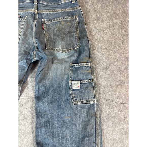 Vintage Levis Red Tab Carpenter Denim Jeans Mens 16R Relaxed Utility Work Blue - Picture 7 of 10